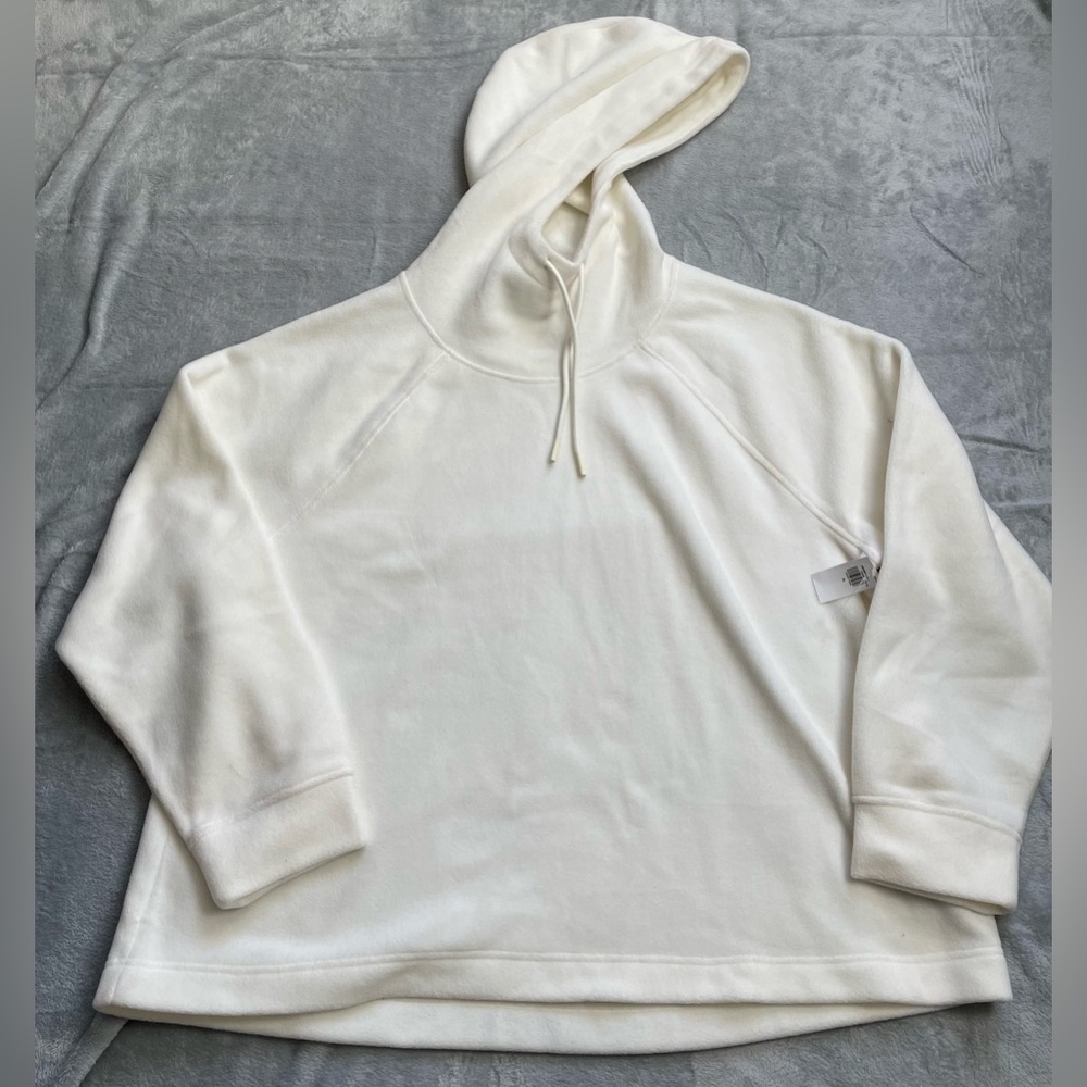 New Old Navy Fleece Hoodie XL Womens Active‎ Microfleece Funnel Neck Cream